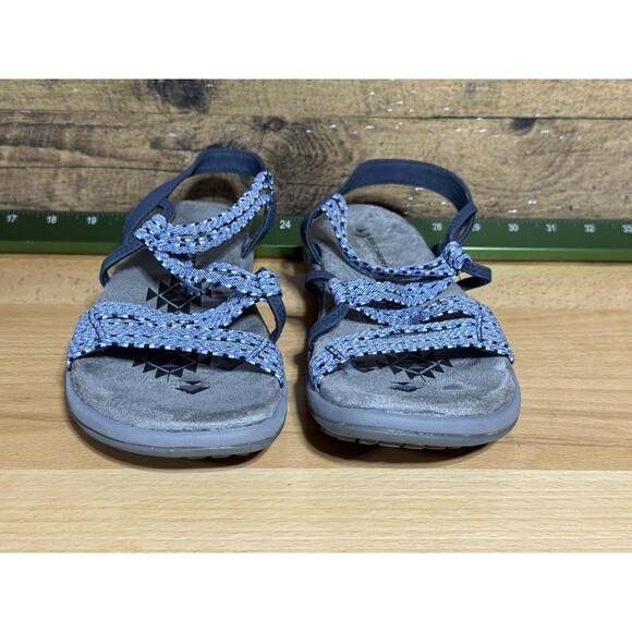 Skechers Memory Foam Reggae Slim Stretch Appeal Strappy Sandals Blue Womens 9 - Picture 7 of 11